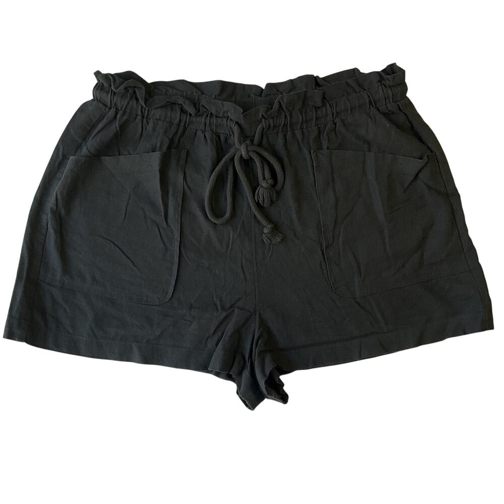 Universal Thread Women Shorts L Gray Linen Rayon Drawstring 2" Inseam 32" Waist